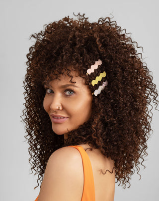 Conjunto de ganchos para cabelo ondulado - pérola, verde, rosa Twisty 3 unid. - 3