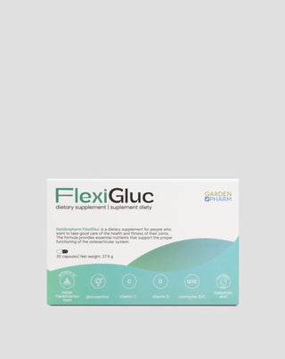 Suplemento alimentar para as articulações, cartilagens e ossos com glucosamina e extrato de incenso Gardenpharm FlexiGluc 30 cápsulas - 1