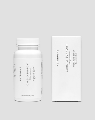Suplemento de apoio ao coração e à circulação com coenzima Q10, espinheira-branca, tiamina e vitamina C Nutridome 60 cápsulas.