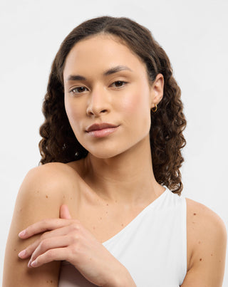 Conjunto de brincos banhados a ouro com jade branco em aço inoxidável Mys_3 - 5