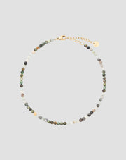 Pulseira de tornozelo em aço inoxidável banhado a ouro com turquesa africana e amazonite Mys_4