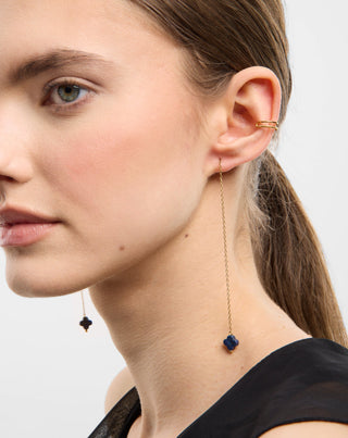 Conjunto de brincos de lápis-lazúli banhados a ouro em aço inoxidável Mys_1 - 2