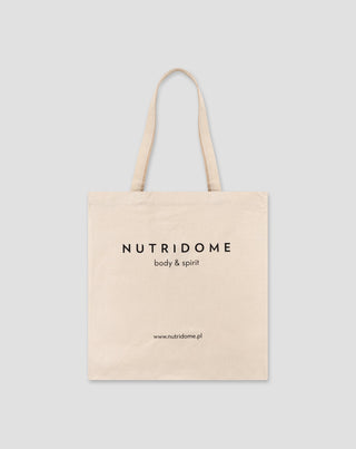Saco de compras em algodão orgânico estampado écru Nutridome - 1