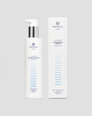 Água micelar para desmaquilhagem e limpeza para pele sensível e acneica com ureia, ácido hialurónico e glicólico Cleansing Orphica Clinic 200 ml