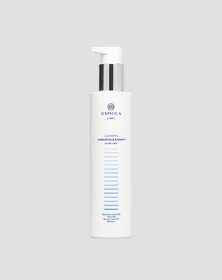 Água micelar para desmaquilhagem e limpeza para pele sensível e acneica com ureia, ácido hialurónico e glicólico Cleansing Orphica Clinic 200 ml